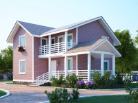 Каркасный дом 8х9 | Двухэтажные деревянные дома и коттеджи с террасой