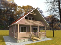 Каркасный дом 7х9 | Одноэтажные с мансардой деревянные дачные дома с балконом