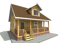 Дом из бруса 8х8 | Одноэтажные с мансардой деревянные дома и коттеджи