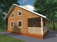 Каркасный дом 8х9 | Полутороэтажные деревянные дома с террасой 8х10