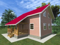 Дом из бруса 6х9 | Полутороэтажные деревянные дачные дома с террасой