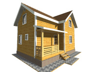 Каркасный дом 6х8 | Полутороэтажные деревянные дачные дома с террасой